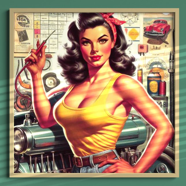 Garage Mechanisches Button Poster (Von Creator hochgeladen)