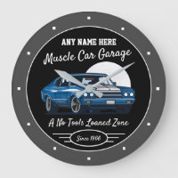 Garage Muskelwagen für jeden Namen blau schwarz gr