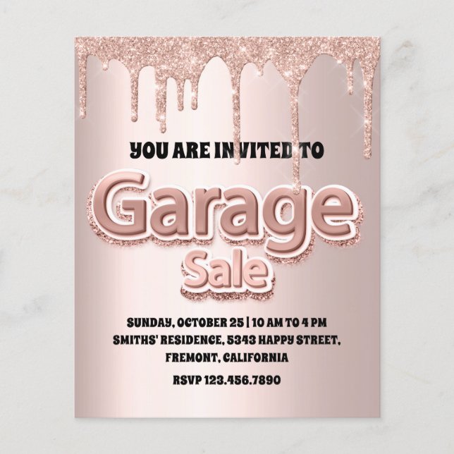 Garage Rose Blush Powder Glitzer Tropfen Flyer (Vorne)
