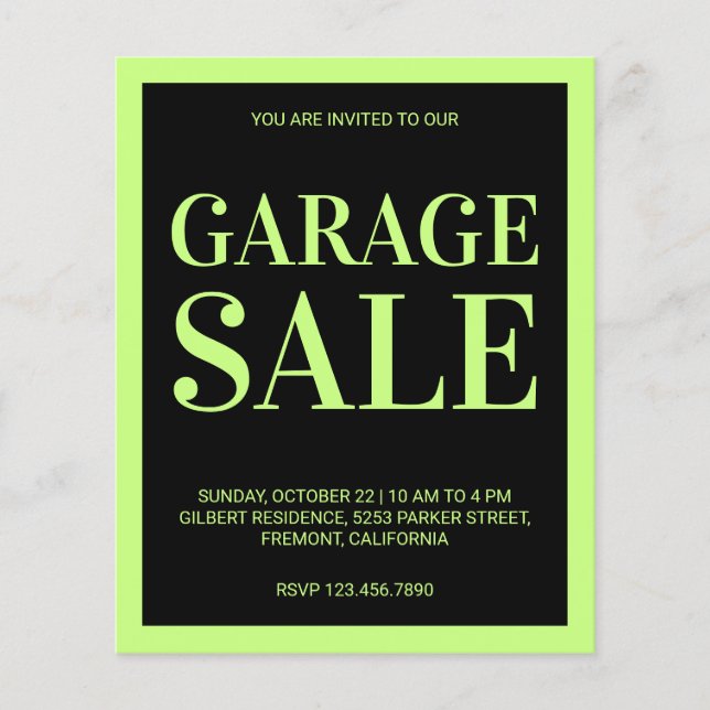 Garage Sale Flyer (Vorderseite)