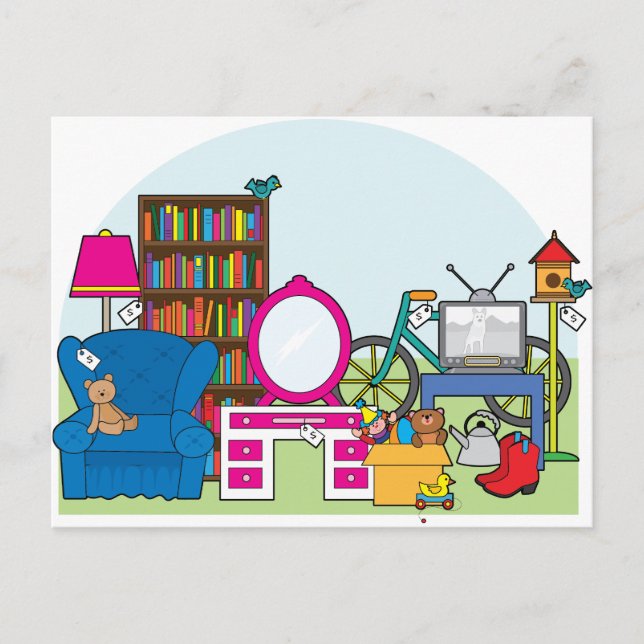 Garage Sale Stuff Postkarte (Vorderseite)