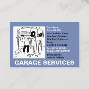 Garage Services Cartoon Visitenkarte
