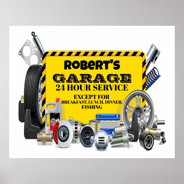 Garage Sign Spaß Poster (Vorne)