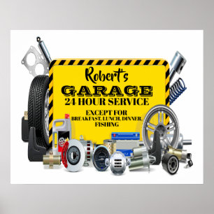 Garage Sign Spaß Poster