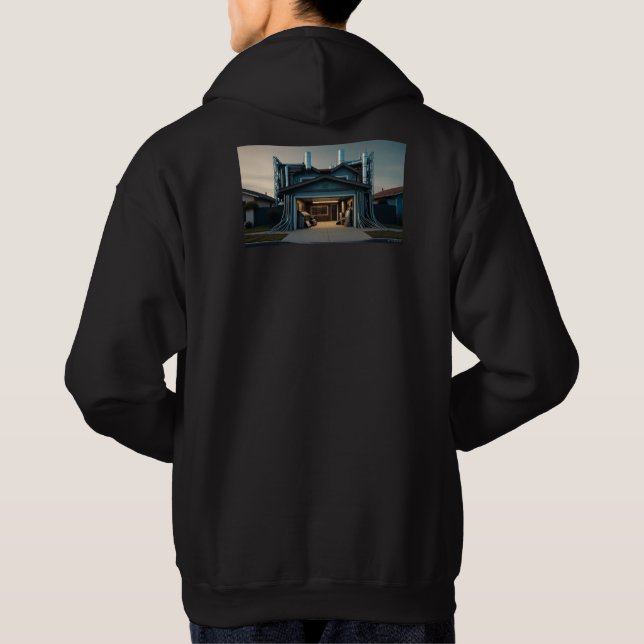 Garage Tech Upgrade Herren schwarzer Kapuzenpullov Hoodie (Rückseite)