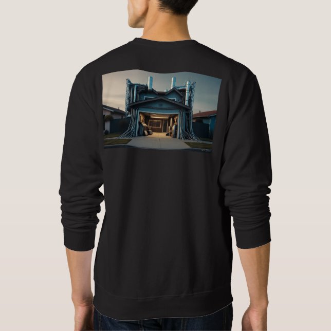 Garage Tech Upgrade Herren schwarzes Sweatshirt Rü (Rückseite)