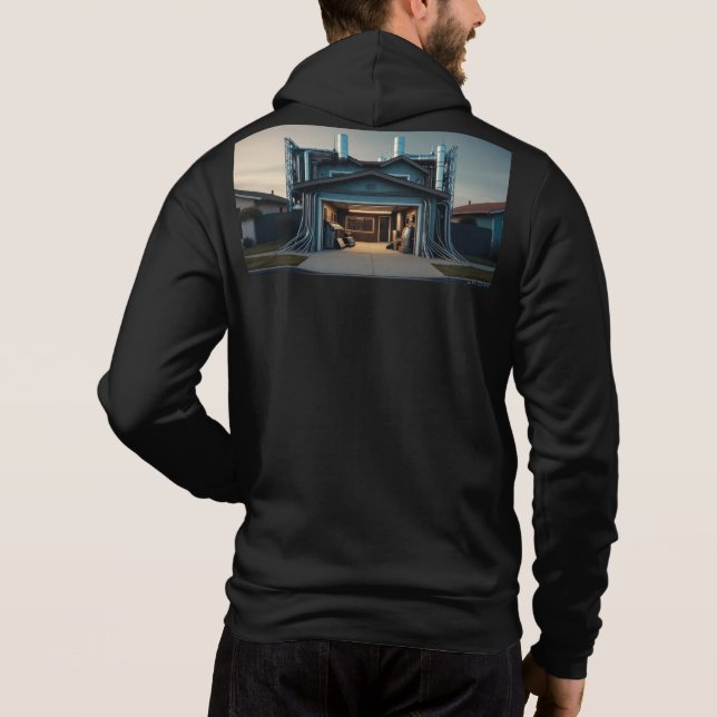 Garage Tech Upgrade Männer schwarze Bella Kapuzenp Hoodie (Rückseite)