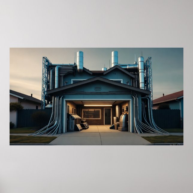 Garage Tech Upgrade Mattes Poster (Vorne)