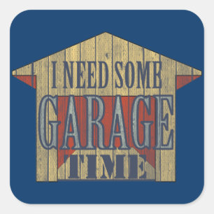 GARAGE TIME Werkzeugkiste Quadratischer Aufkleber