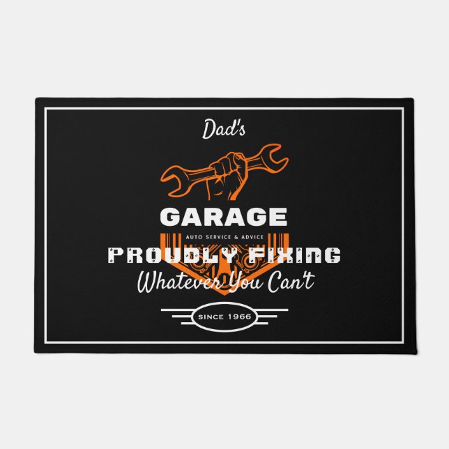 Garage-Vater oder irgendein Name, der stolz auf da Fußmatte (Vorderseite)