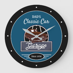 Garage Vater oder jeder Name Classic Car Garage Bl Große Wanduhr
