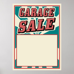 Garage Verkauf Plakat Retro Vintag