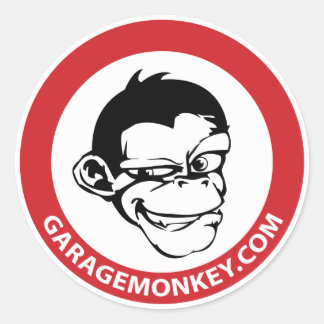 GarageMonkey-Aufkleber Runder Aufkleber