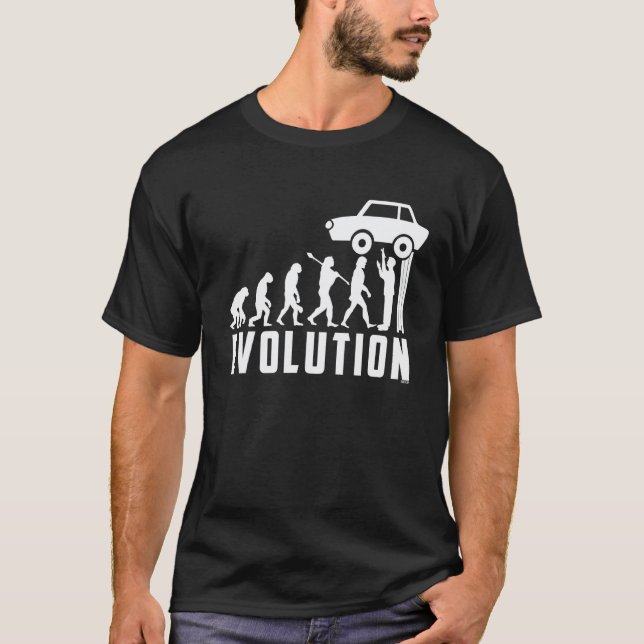 Garagenauto-Mechaniker-Evolution Auto-Schraubendre T-Shirt (Vorderseite)