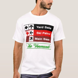 Garagenflohmarkt-Ski-Patrouillen-Ski-Hinterzeichen T-Shirt