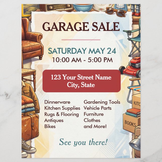Garagenverkaufsflyer Vorlage Flyer (Vorne)