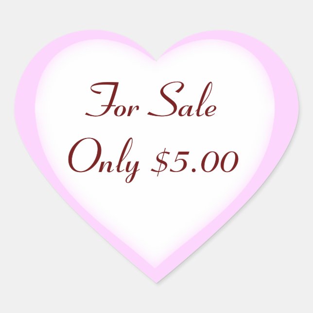 Garagenvertrieb und Gartenverkaufspreisezeichen Herz-Aufkleber (Vorderseite)