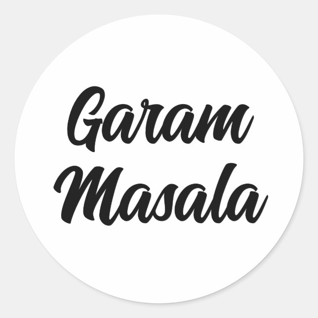 Garam Masala Pantry Label Runder Aufkleber (Vorderseite)