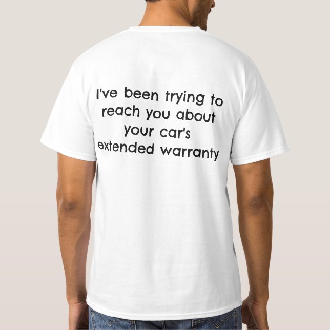 Garantie des Autos T-Shirt (Rückseite)