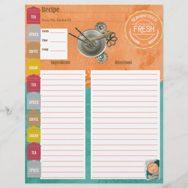 Garantierte Beilage für frisches Rezept (Vorderseite)