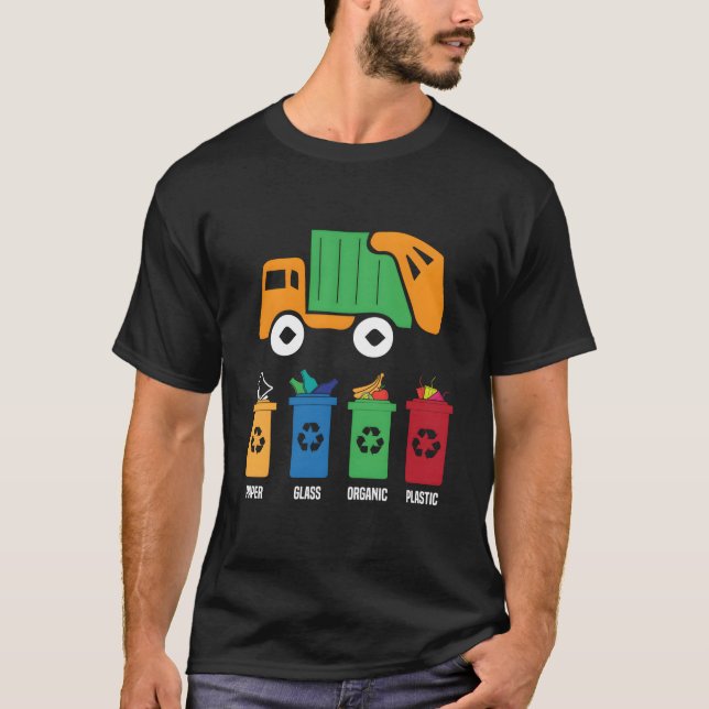 Garbage Day Recycling Truck Toddlers Trash T-Shirt (Vorderseite)