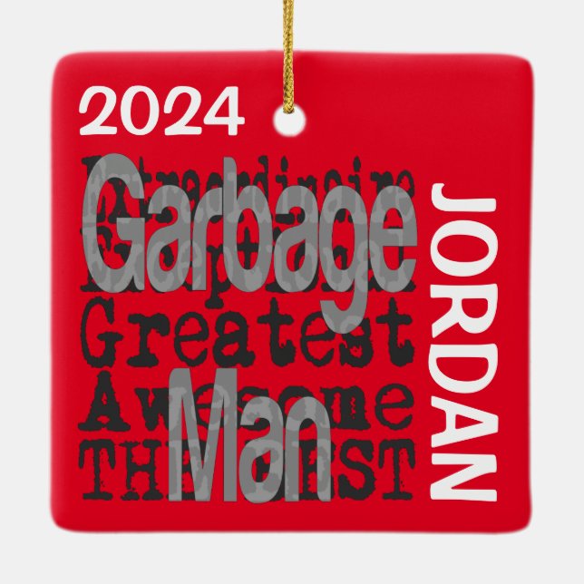 Garbage Man Extraordinaire CUSTOM Keramikornament (Rückseite)