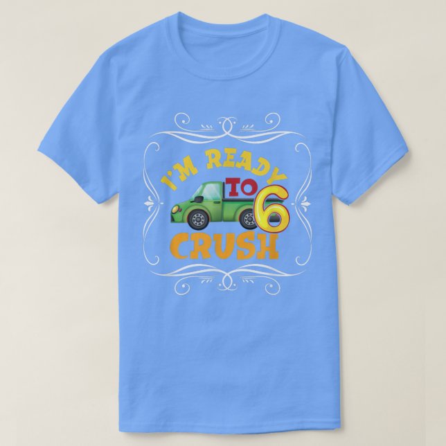 Garbage Truck 6th Birthday Party Birthday Boy  T-Shirt (Design vorne)