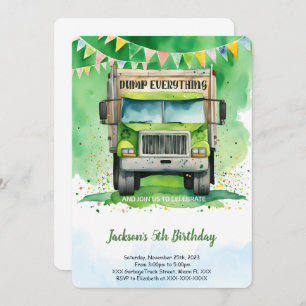 Garbage Truck Birthday Einladung