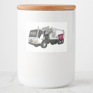 Garbage truck cartoon illustration lebensmitteletikett