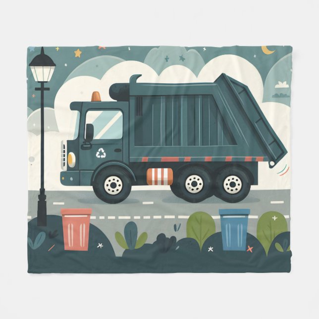 Garbage Truck Fleecedecke (Vorderseite (Horizontal))