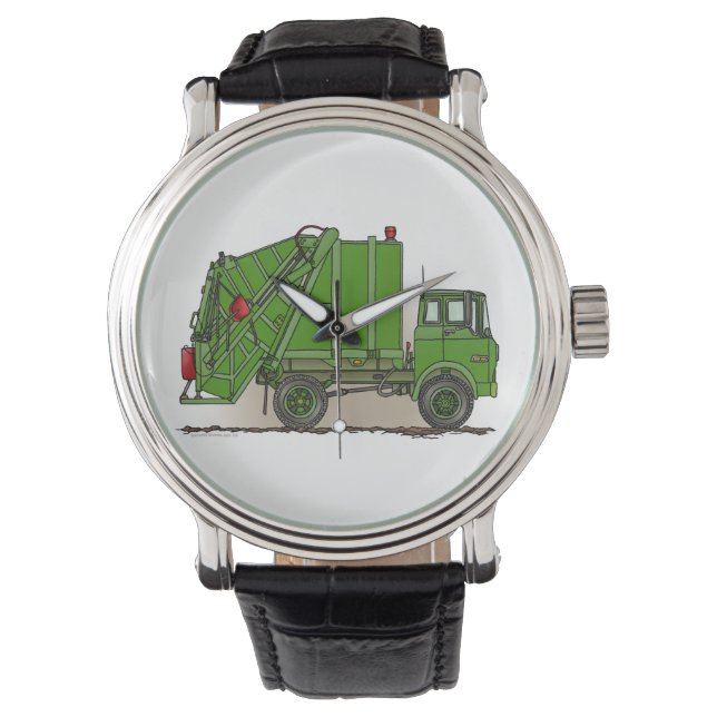 Garbage Truck Green Armbanduhr (Vorderseite)