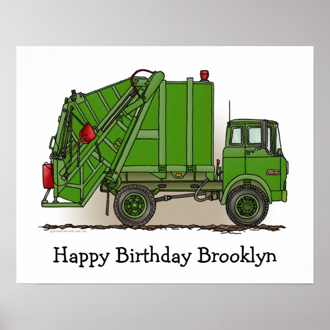 Garbage Truck Green Poster (Vorne)