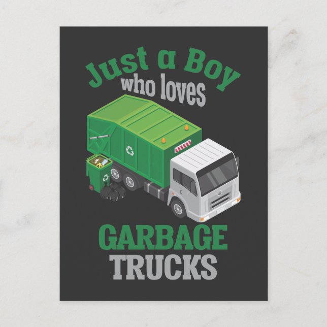 Garbage Truck liebende Kleinkind Cool Recycelnd Postkarte (Vorderseite)