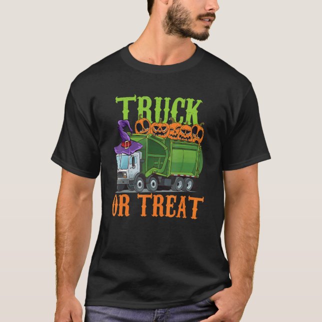 Garbage Truck Pumpkins Kleinkind Baby Boys Hallowe T-Shirt (Vorderseite)