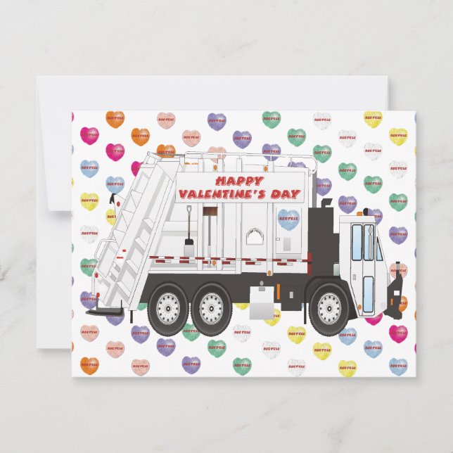 Garbage Truck Valentines Feiertagskarte (Vorderseite)