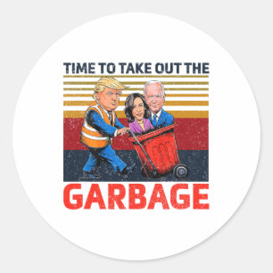 Garbyge für Trump 2024 - lautstarke Zeit, um die Runder Aufkleber