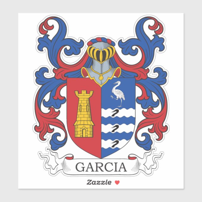 Garcia Familienwappen Aufkleber (Blatt)