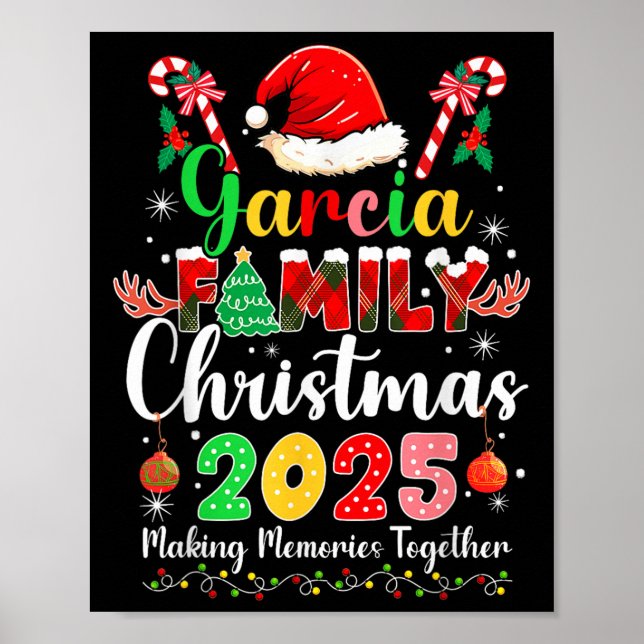 Garcia Family Christmas 2025 Matching Santa Hat Xm Poster (Vorne)