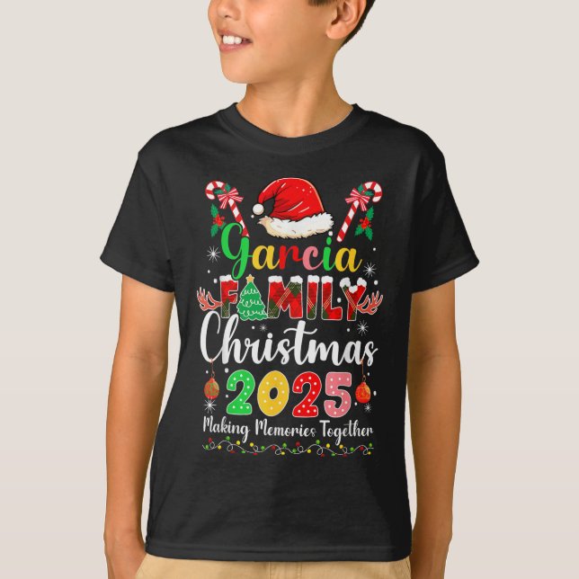 Garcia Family Christmas 2025 Matching Santa Hat Xm T-Shirt (Vorderseite)