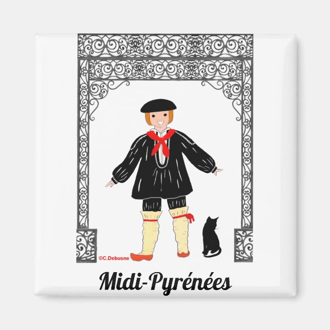 Garçonnet de Midi-Pyrénées, Frankreich Magnet (Vorne)