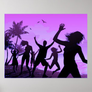 garcya.us_people_vektor (6)-modisches Rosa Poster