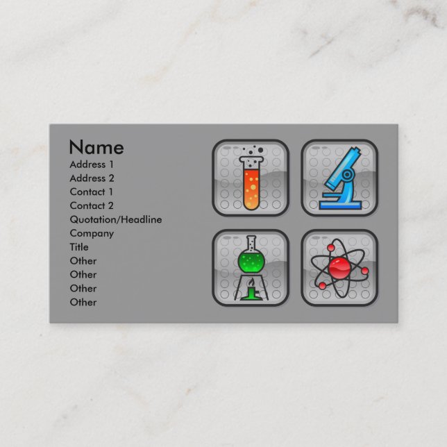 Garcya.us_ScienceIcons, Name, Adresse 1, Adressen. Visitenkarte (Vorderseite)
