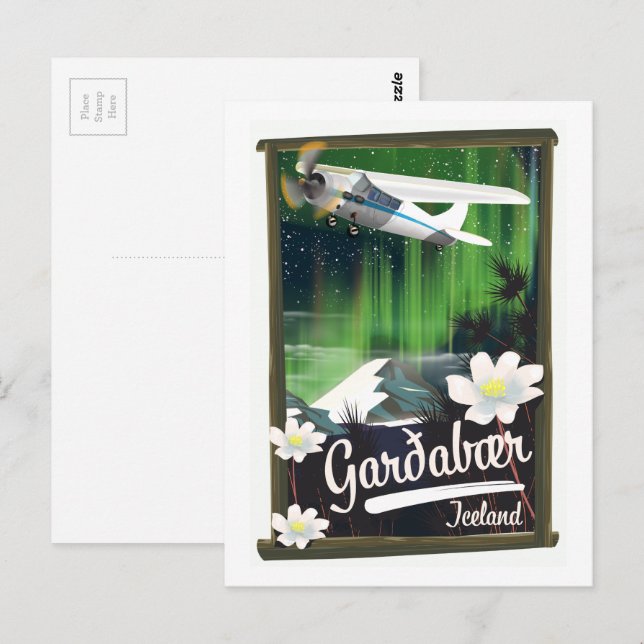 Garðabær Island Reiseplakat Postcard Postkarte (Vorne/Hinten)