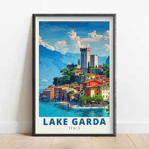 Gardasee-Druck - Malcesine Kunst - Gardasee Post Poster