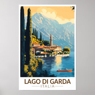Gardasee Italien Reise Kunst Vintage Poster