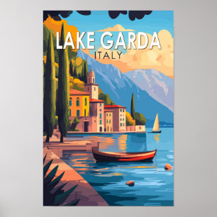 Gardasee Italien Reise Kunst Vintage Poster