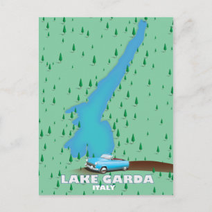 Gardasee Italien Reiseplakat Karte