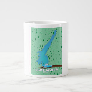 Gardasee Italien Reiseposter Karte Jumbo-Tasse
