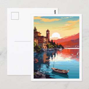 Gardasee Italien Vintage Reise Postkarte