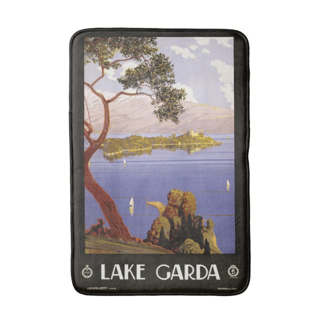 Gardasee Italien Vintage Reisen Plakatmatten Badematte (Vorderseite Vertikal)